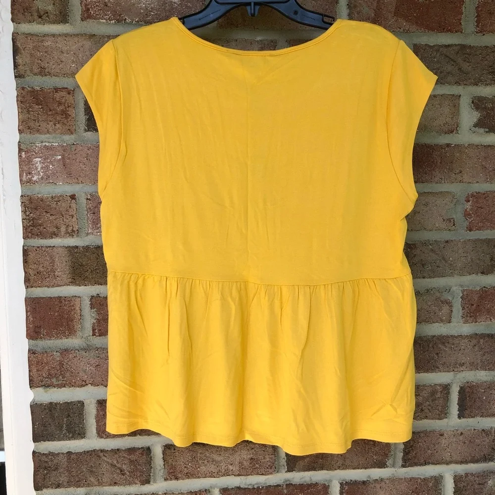 Tommy Hilfiger yellow sleeveless blouse NWT Women Large - Picture 10 of 13